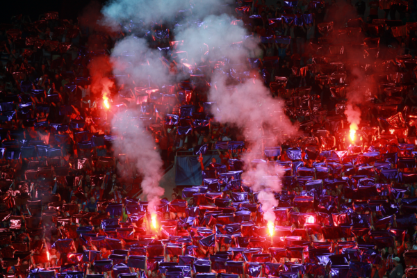 Fanoušci Viktorie vytvořili v prvním zápase skvělou atmosféru.